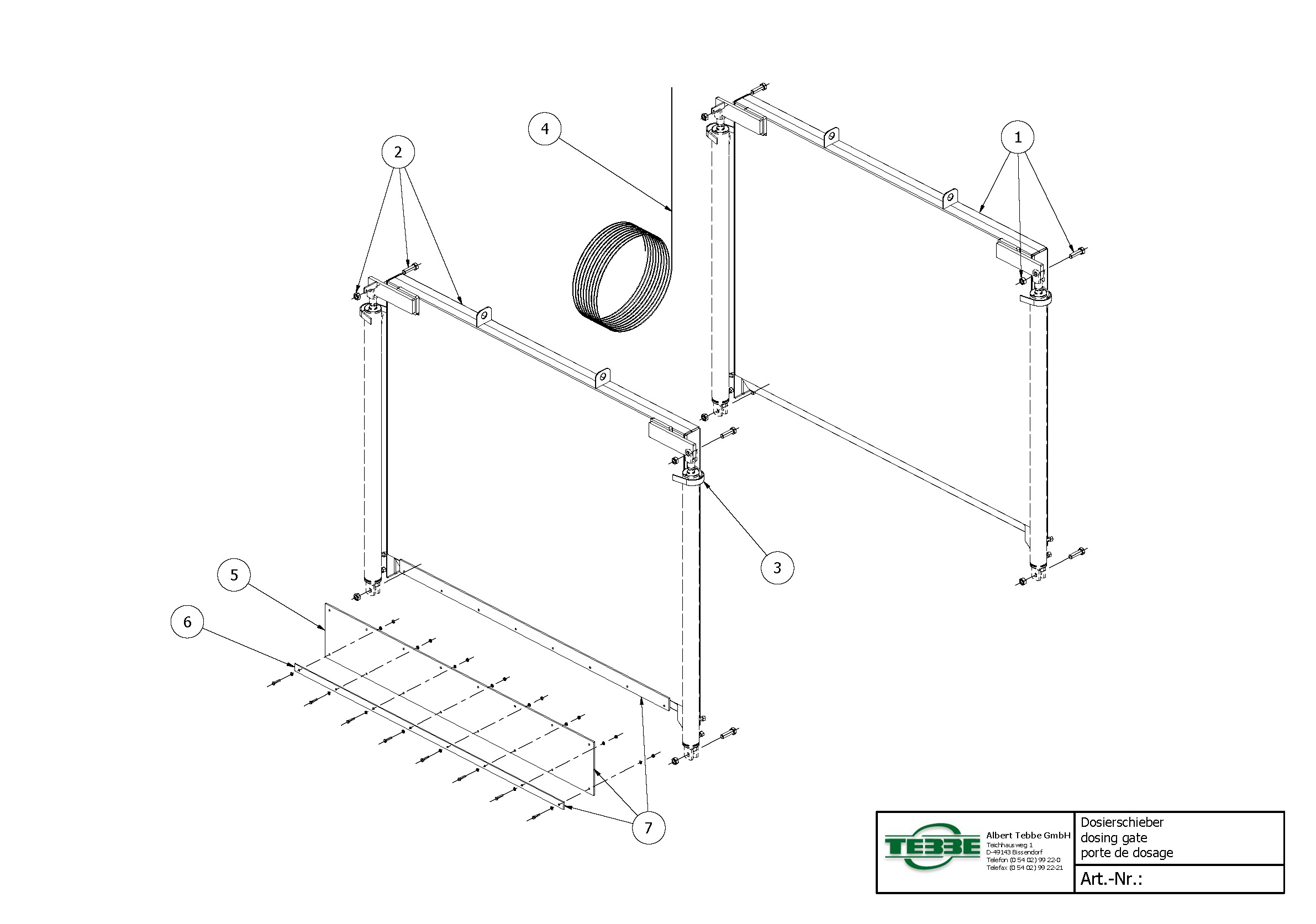 Doseerschuif HS 2.3m
